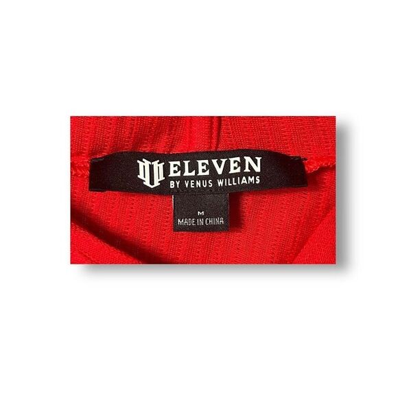 EleVen M Red Ribbed Hoodie Golf Tennis Pullover Stretch Athleisure Lounge NWT - Picture 4 of 10